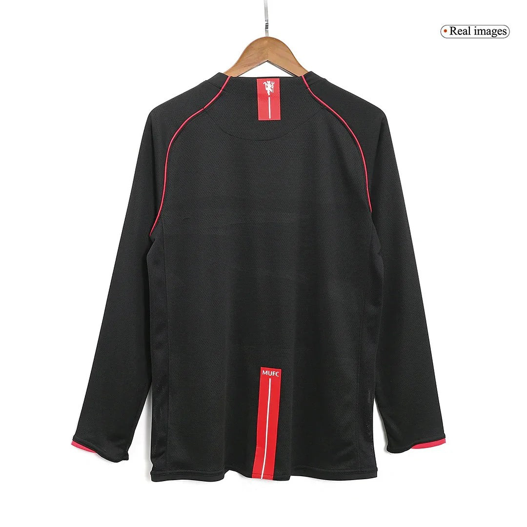 Manchester United 07-08 Black Away Retro Jersey Full Sleeve